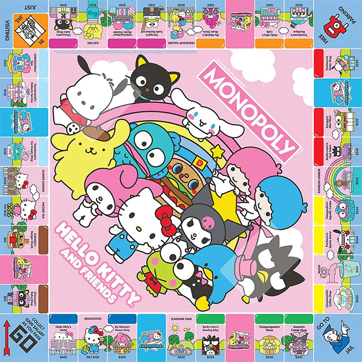 Monopoly: Hello Kitty and Friends [Board Game, 2-6 Players] Board Game USAopoly   