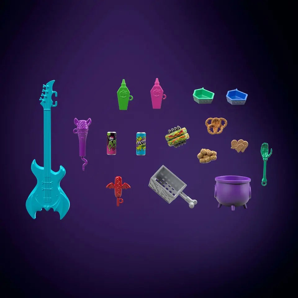 Monster High: Fangtastic Rockin Food Truck Draculaura Doll & Playset & Pullout Stage Toys & Games Mattel