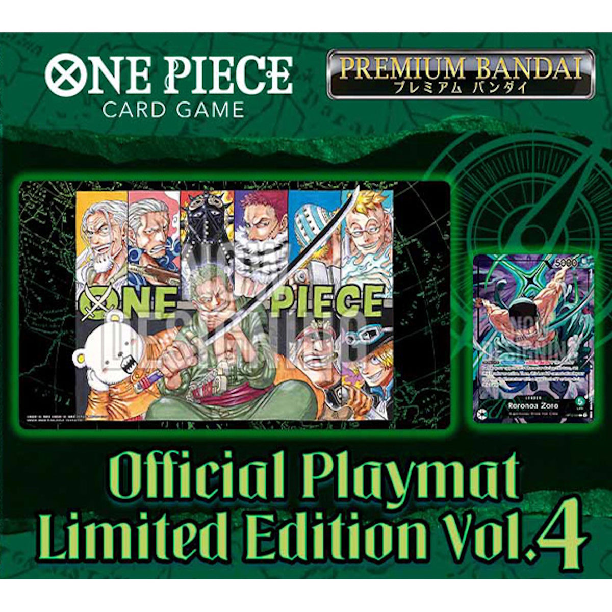 One Piece TCG: Official Limited Edition Zoro Playmat w/ Roronoa Zoro Promo Card Card Game Accessories Bandai Namco