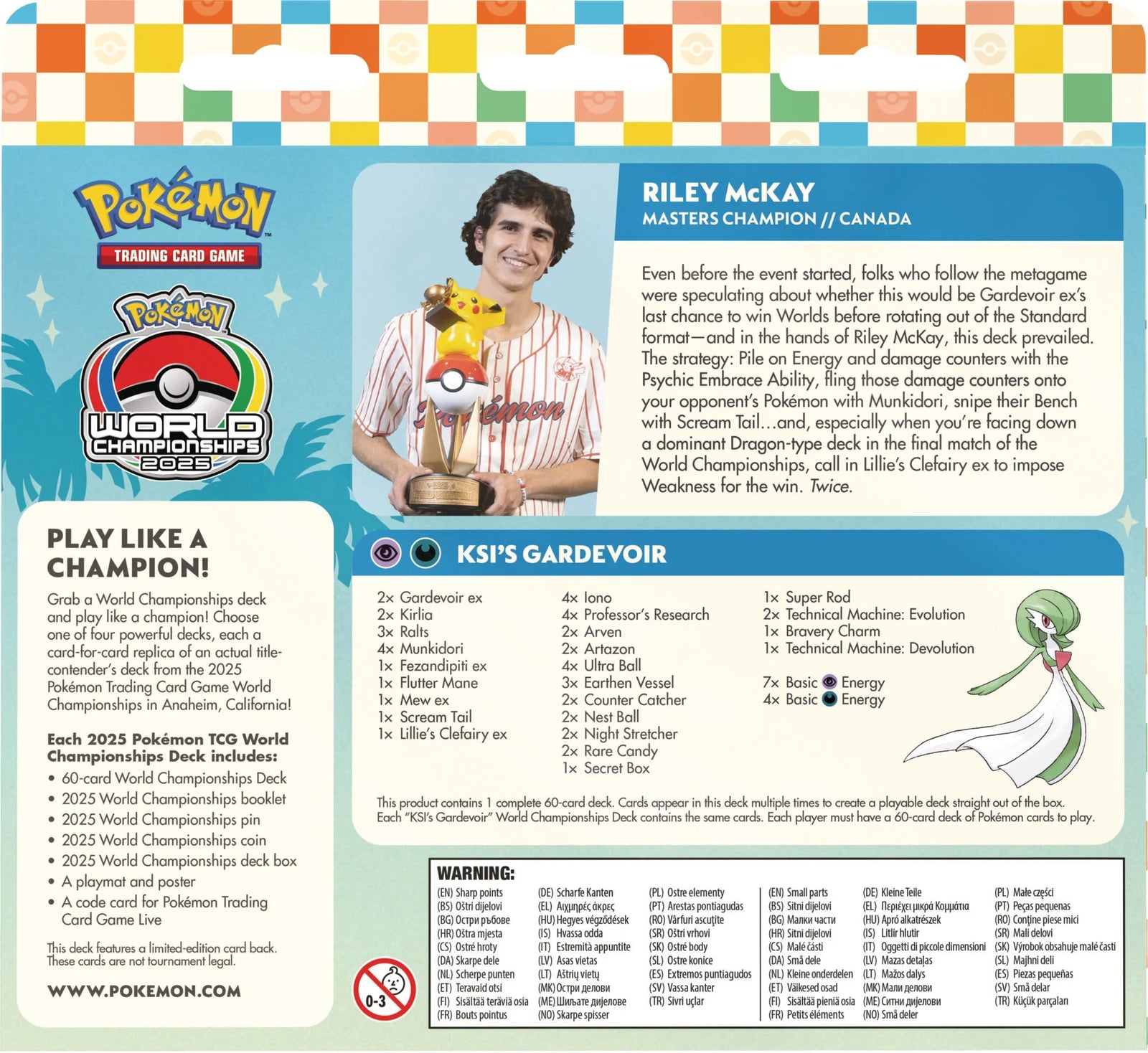 Pokemon TCG: 2025 World Championships Deck - Riley McKay's KSI's Gardevoir (Masters Champion) Card Game Pokemon