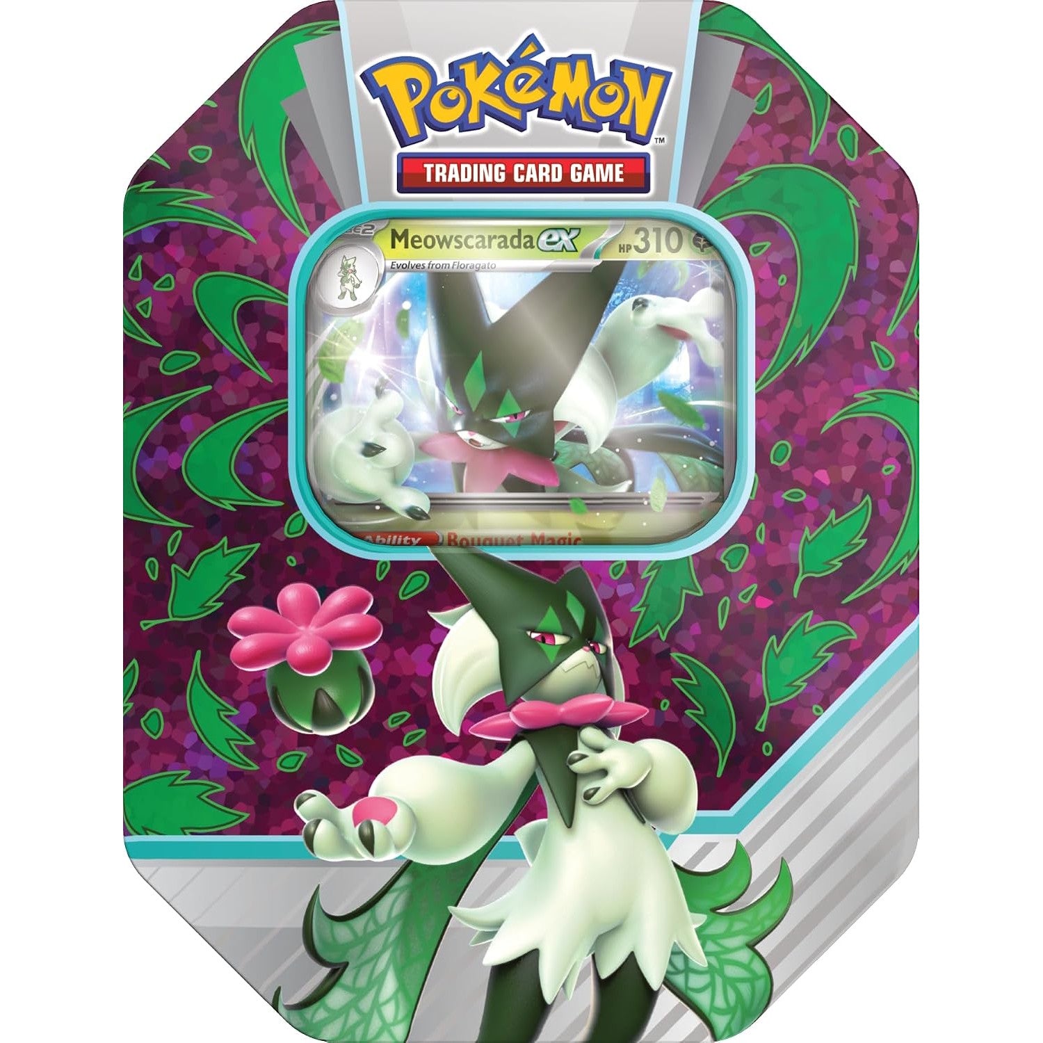 Pokemon TCG: Paldea Partners Tin - Meowscarada ex - 4 Packs Card Game Pokemon