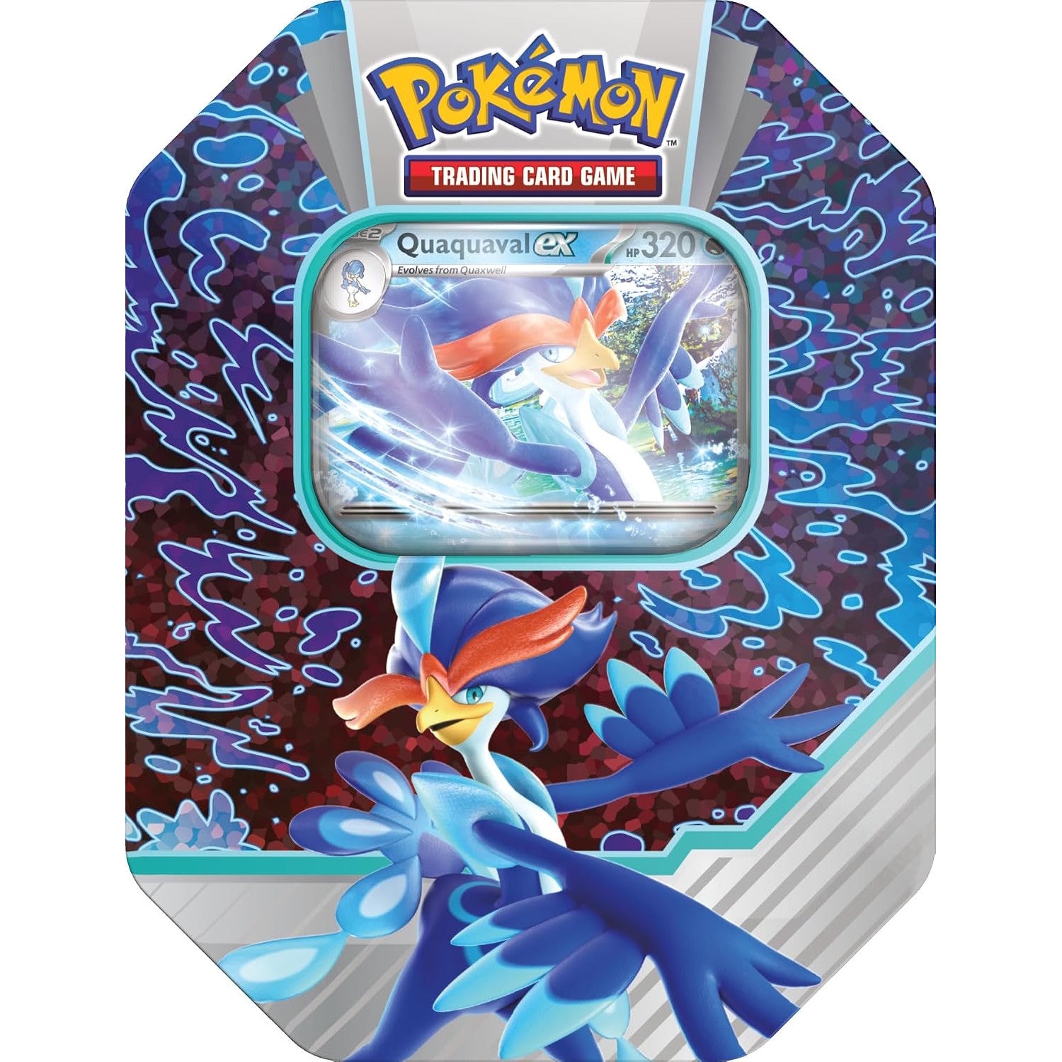 Pokemon TCG: Paldea Partners Tin - Quaquaval ex - 4 Packs Card Game Pokemon