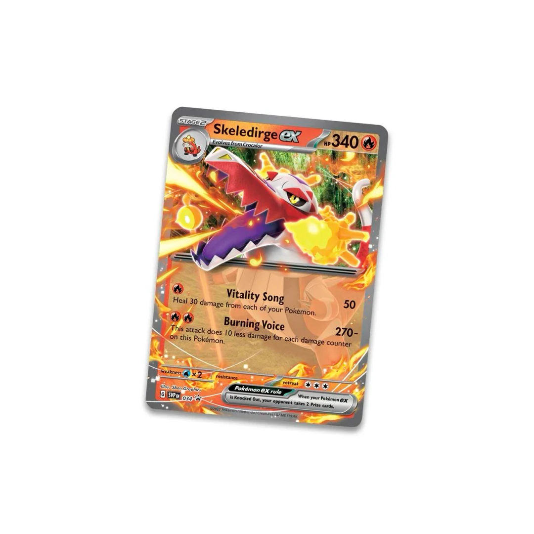 Pokemon TCG: Paldea Partners Tin - Skeledirge ex - 4 Packs Card Game Pokemon