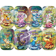 Pokemon TCG: Scarlet & Violet Prismatic Evolutions Mini Tin Display Box - 8 Tins Card Game Pokemon   