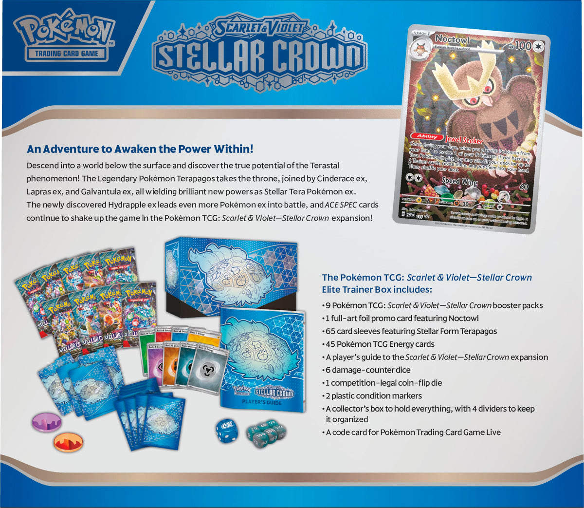Pokemon TCG: Scarlet & Violet - Stellar Crown Elite Trainer Box Card Game Pokemon