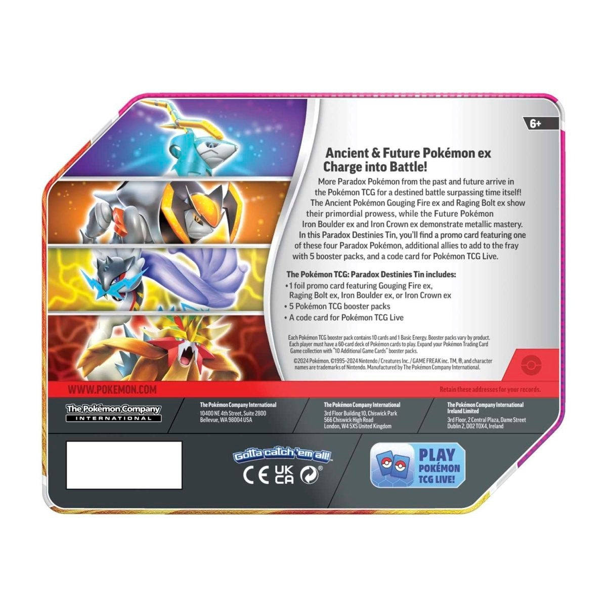 Pokemon TCG: Scarlet & Violet - Paradox Destinies Tin [Iron Boulder EX]