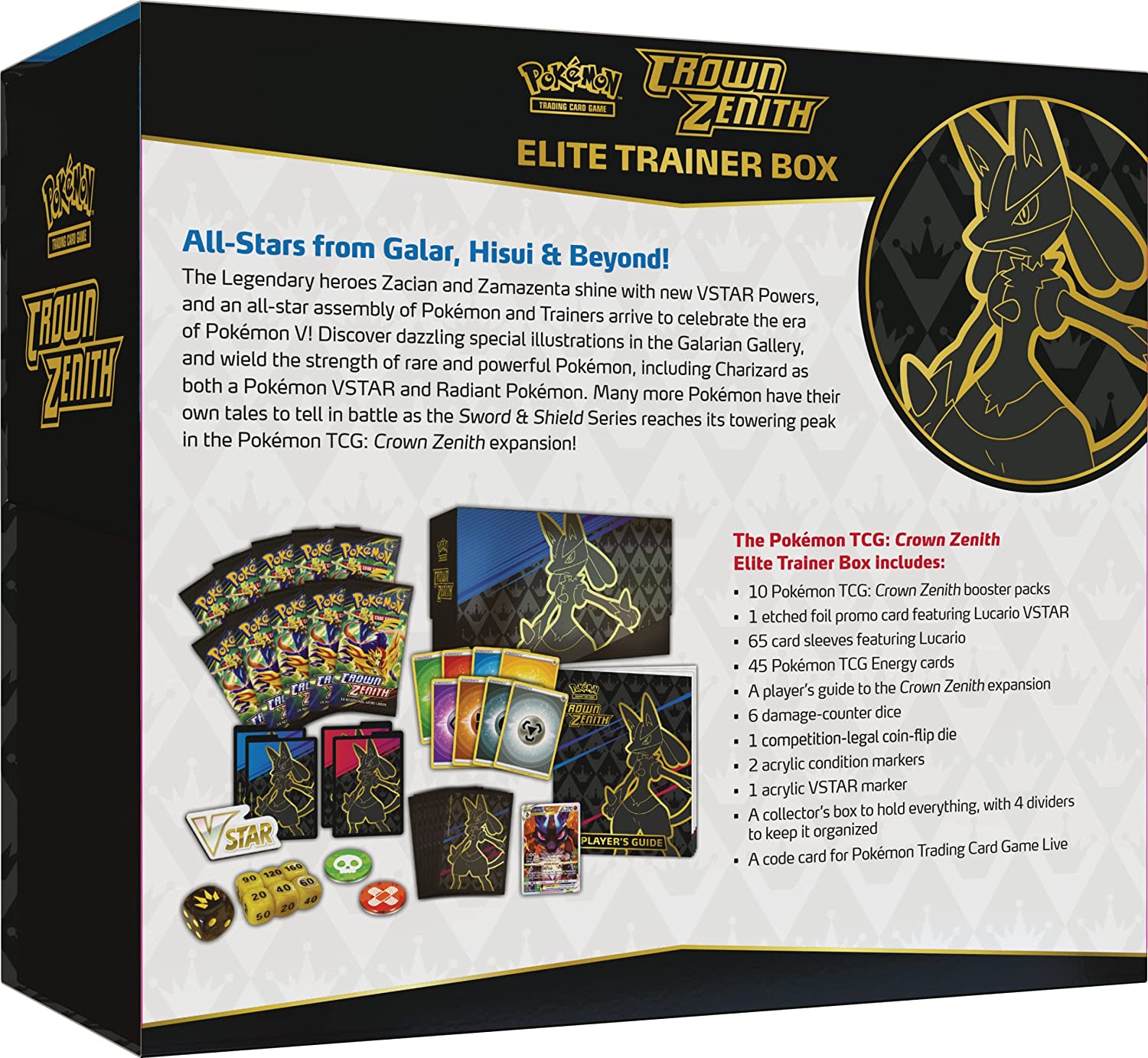 Pokemon TCG: Crown Zenith Elite Trainer Box (Lucario) Card Game Pokemon