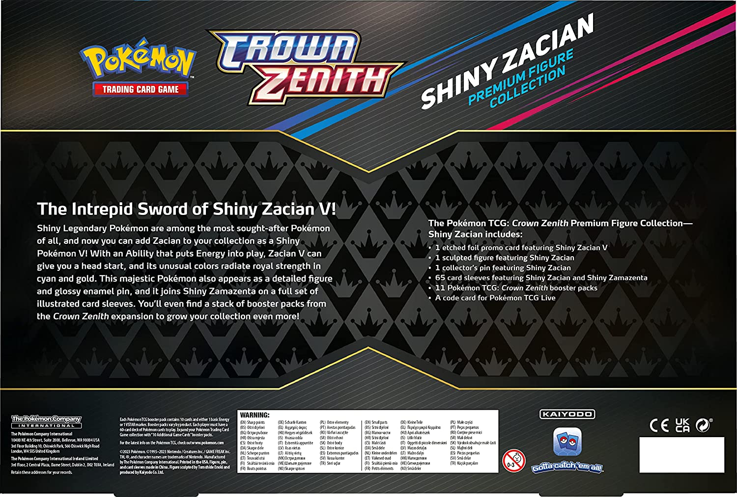 Pokemon TCG: Crown Zenith Premium Figure Collection - Shiny Zacian Card Game Pokemon   