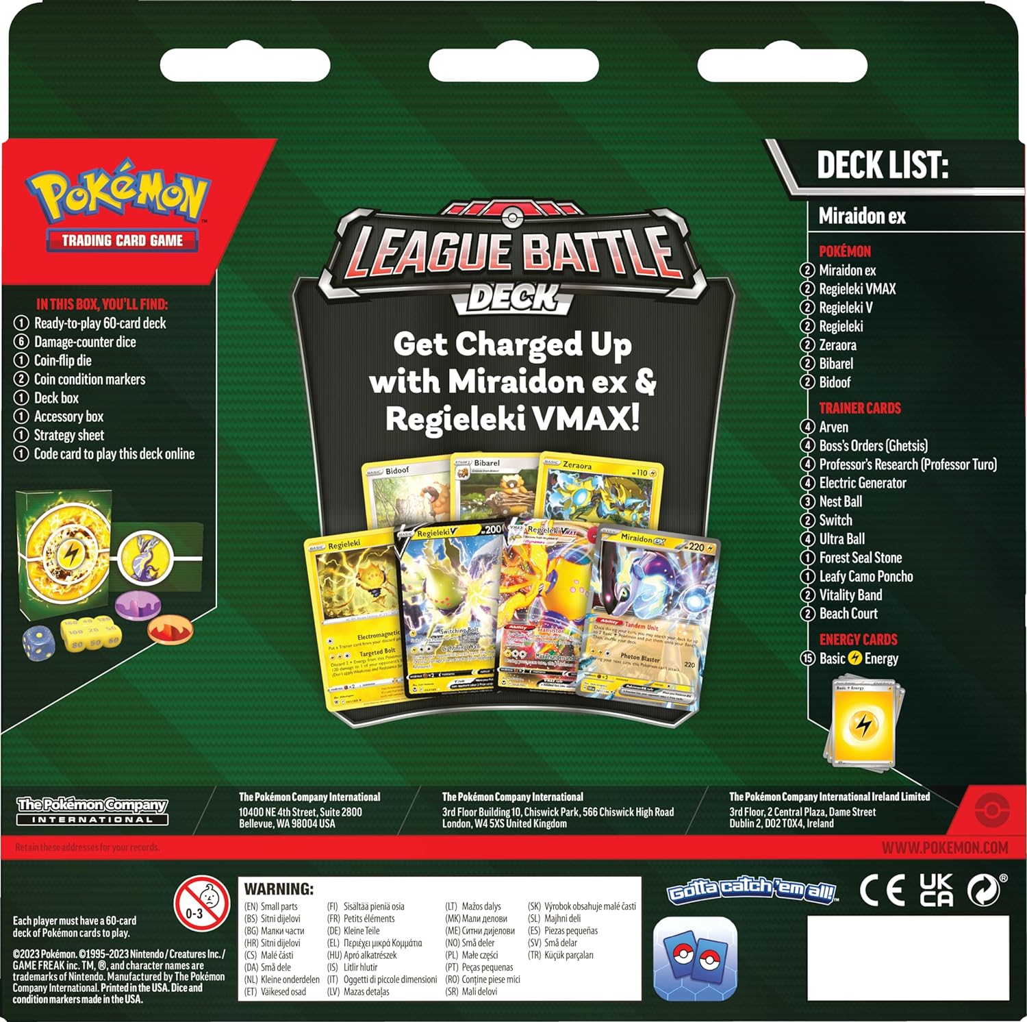 Pokemon TCG: Miraidon Ex League Battle Deck Card Game Pokemon   