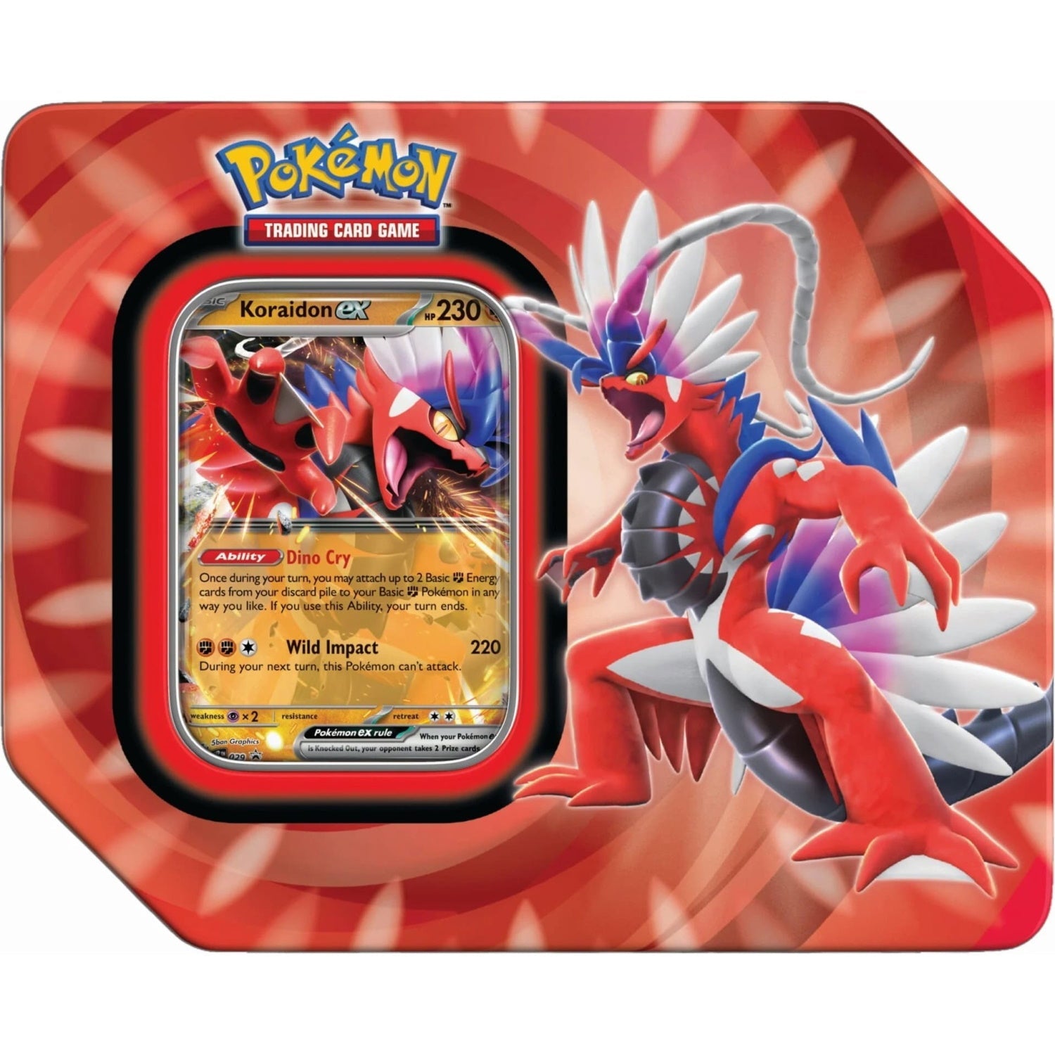 Pokemon TCG: Paldea Legends Summer Tin - Koraidon EX Card Game Pokemon