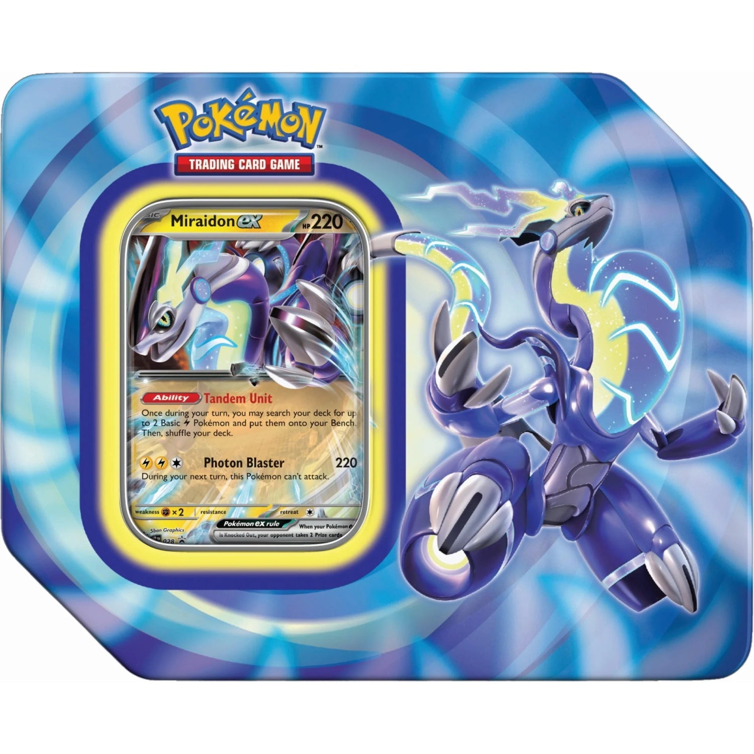 Pokemon TCG: Paldea Legends Tin - Miraidon Ex Card Game Pokemon