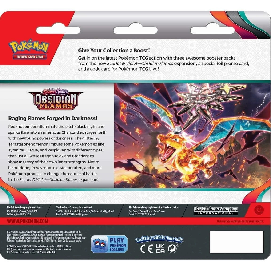 Pokemon TCG: Scarlet & Violet - Obsidian Flames 3-Pack Blister - Houndstone Card Game Pokemon   