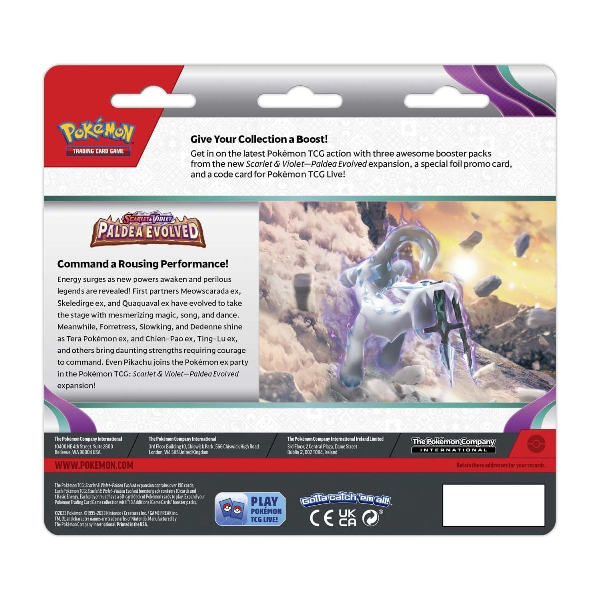 Pokemon TCG: Scarlet & Violet - Paldea Evolved 3 Booster Packs & Varoom Promo Card Card Game Pokemon   