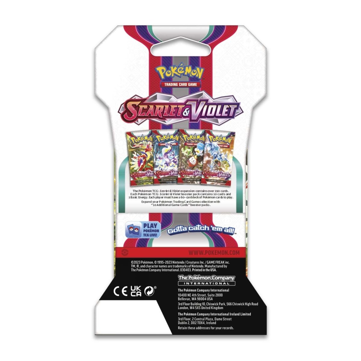 Pokemon TCG: Scarlet & Violet Sleeved Booster Pack Card Game Pokemon   
