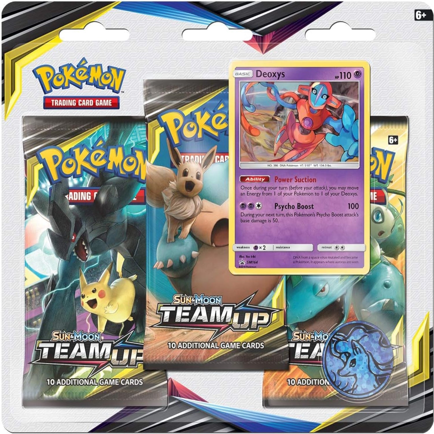 Pokemon TCG: Sun & Moon - Team Up - Three Booster Blister Pack Card Game Pokemon   
