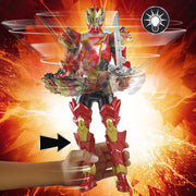 Power Rangers Dino Fury Spiral Strike Red Ranger 12" Scale Electronic Spinning and Light FX Action Figure Toys & Games Hasbro