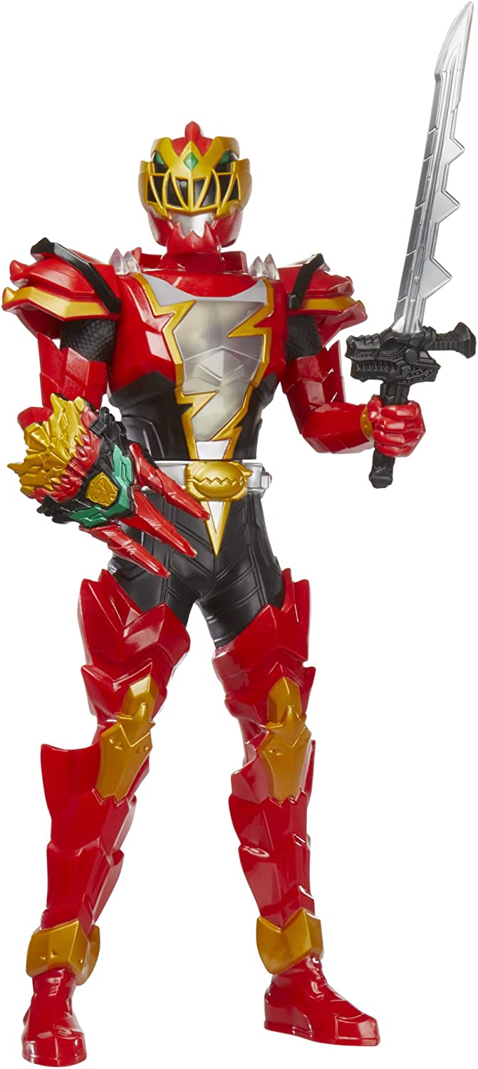 Power Rangers Dino Fury Spiral Strike Red Ranger 12" Scale Electronic Spinning and Light FX Action Figure Toys & Games Hasbro
