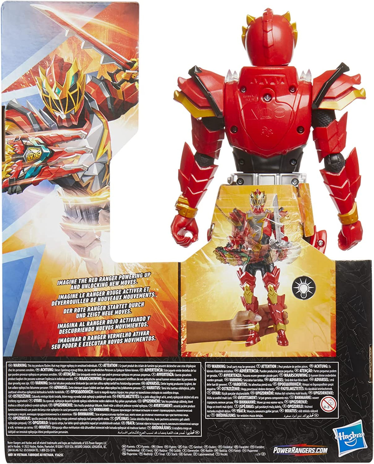 Power Rangers Dino Fury Spiral Strike Red Ranger 12" Scale Electronic Spinning and Light FX Action Figure Toys & Games Hasbro