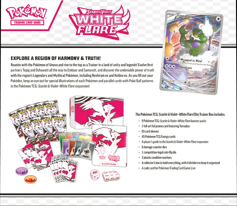 Pokemon TCG: Scarlet & Violet - White Flare Elite Trainer Box Card Game Pokemon