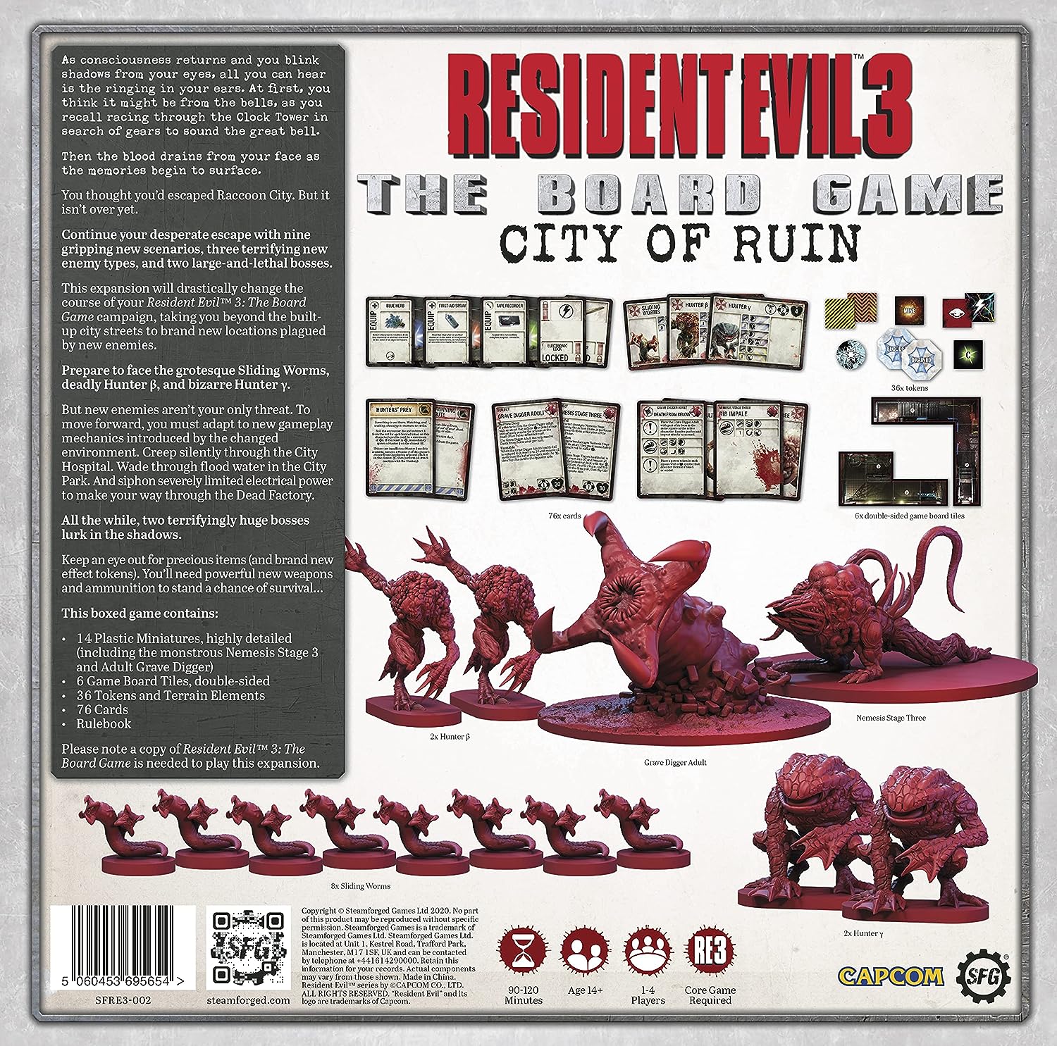 Resident Evil 3: The Board Game - City of Ruin Expansion [Board Game, 1-4 Players] Board Game Steamforged Games