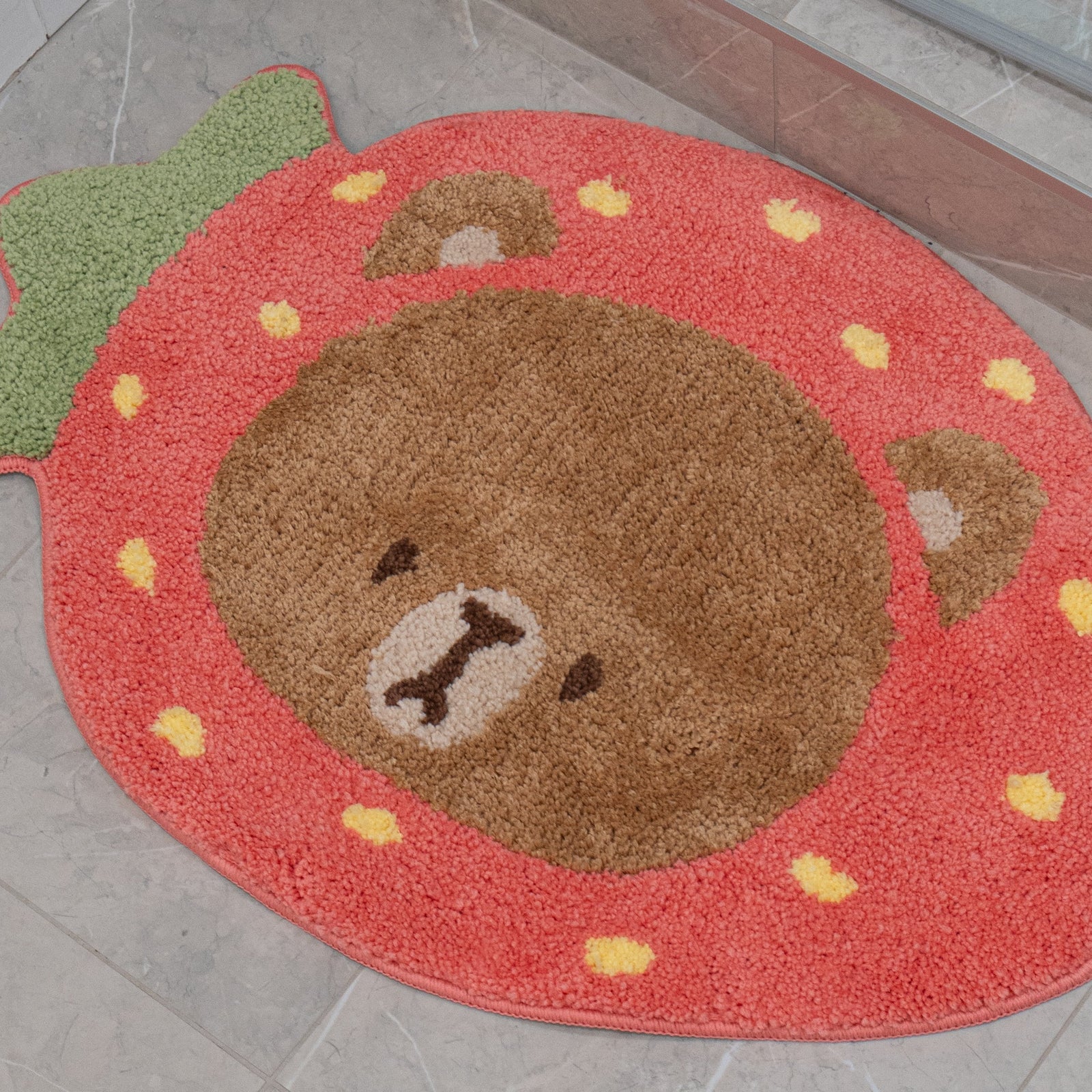 Milk Mocha Bear: Mocha Strawberry Rug Home Decor Milk Mocha Bear