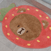 Milk Mocha Bear: Mocha Strawberry Rug Home Decor Milk Mocha Bear