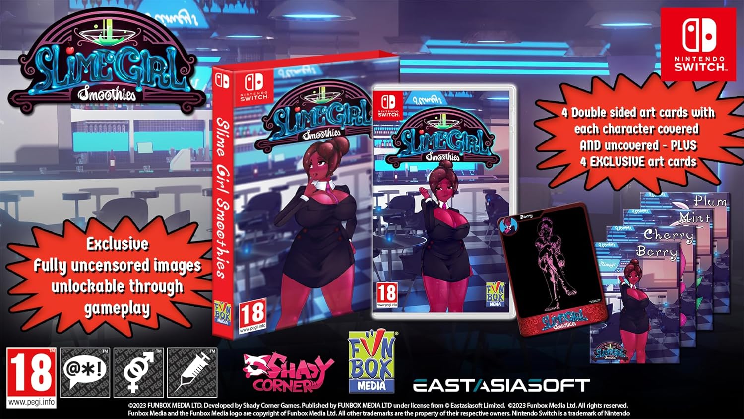 Slime Girl Smoothies - Bonus Art Cards! [Nintendo Switch] Nintendo Switch Video Game Funbox Media