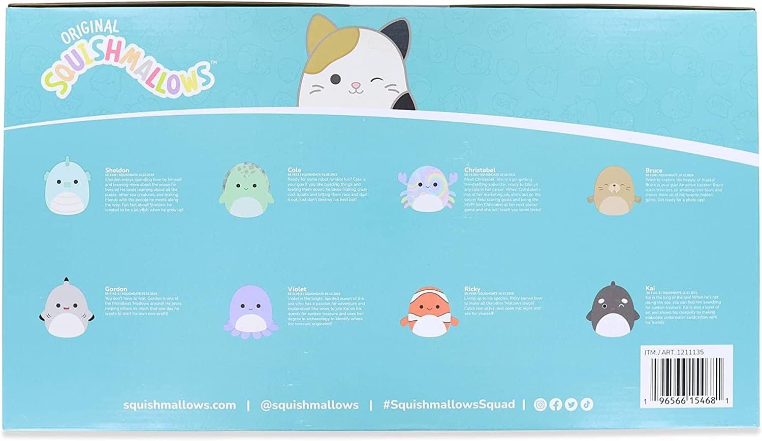 Squishmallows: 8-Pack Sea Animals 5 Inch Mini Plush Collection Plushies Kellytoy