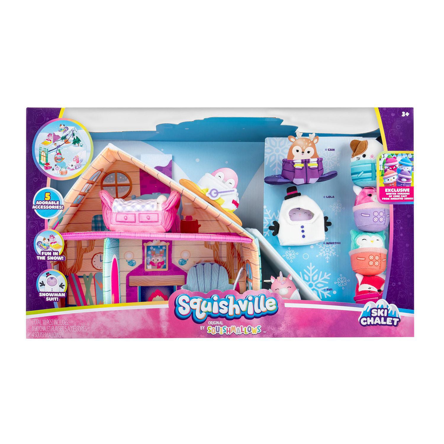 Squishmallows: Squishville Ski Chalet Playset Plushies Kellytoy
