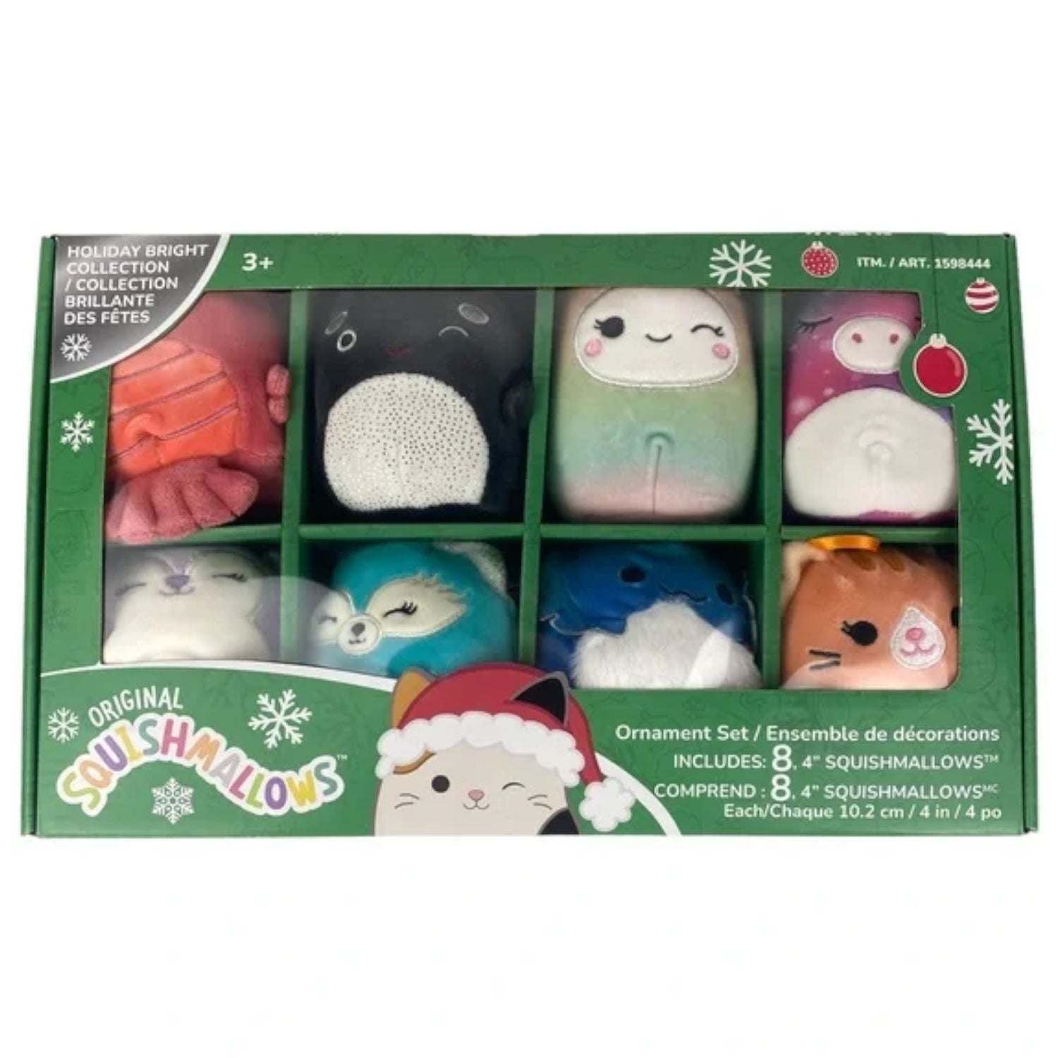 Squishmallows: Holiday Christmas Bright Squads Ornament Set - 8-Pack [4 Inch] Plushies Jazwares