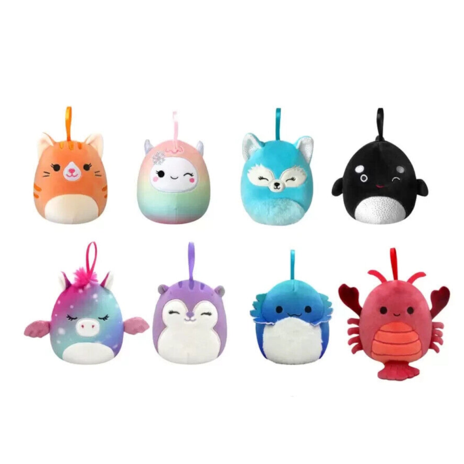 Squishmallows: Holiday Christmas Bright Squads Ornament Set - 8-Pack [4 Inch] Plushies Jazwares