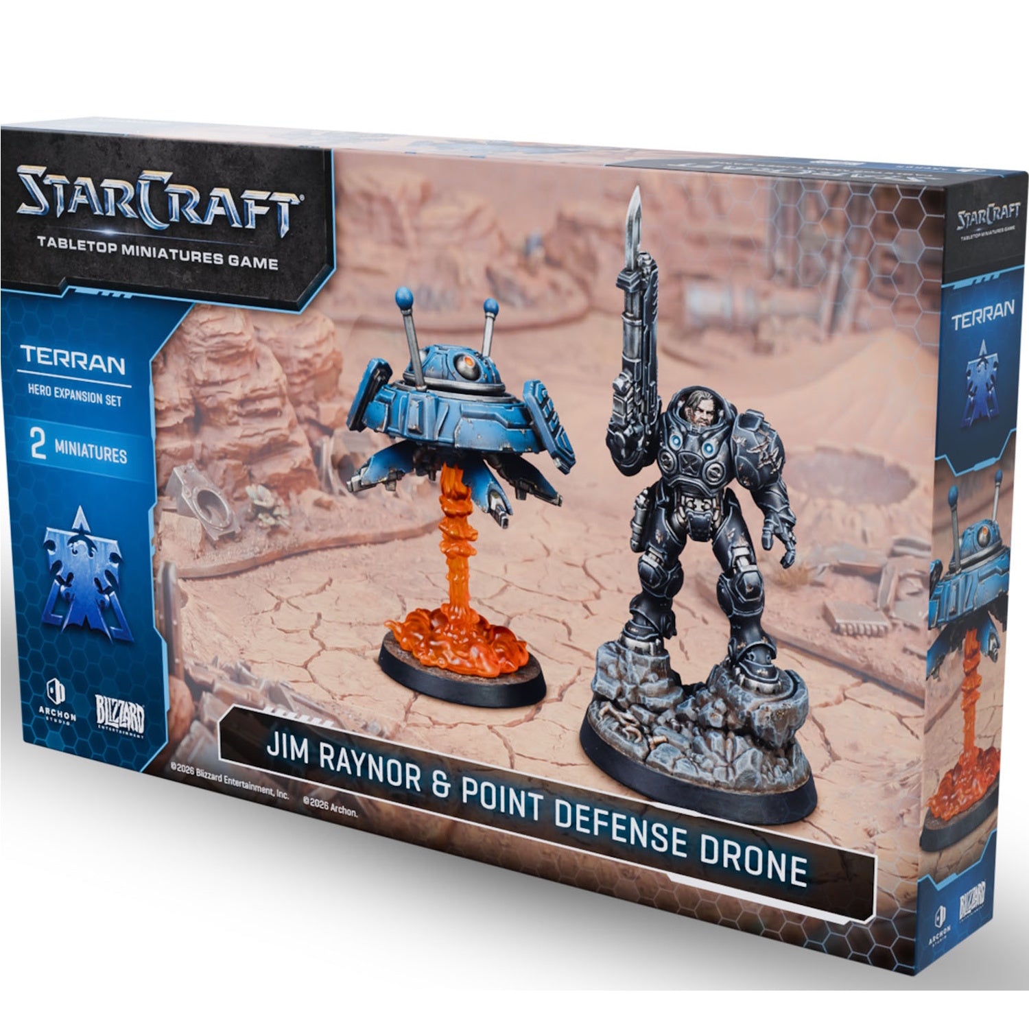 Starcraft: The Miniatures Game: Terran: Jim Raynor & Point Defense Drone Hero Expansion Set Tabletop Miniatures Archon Studios