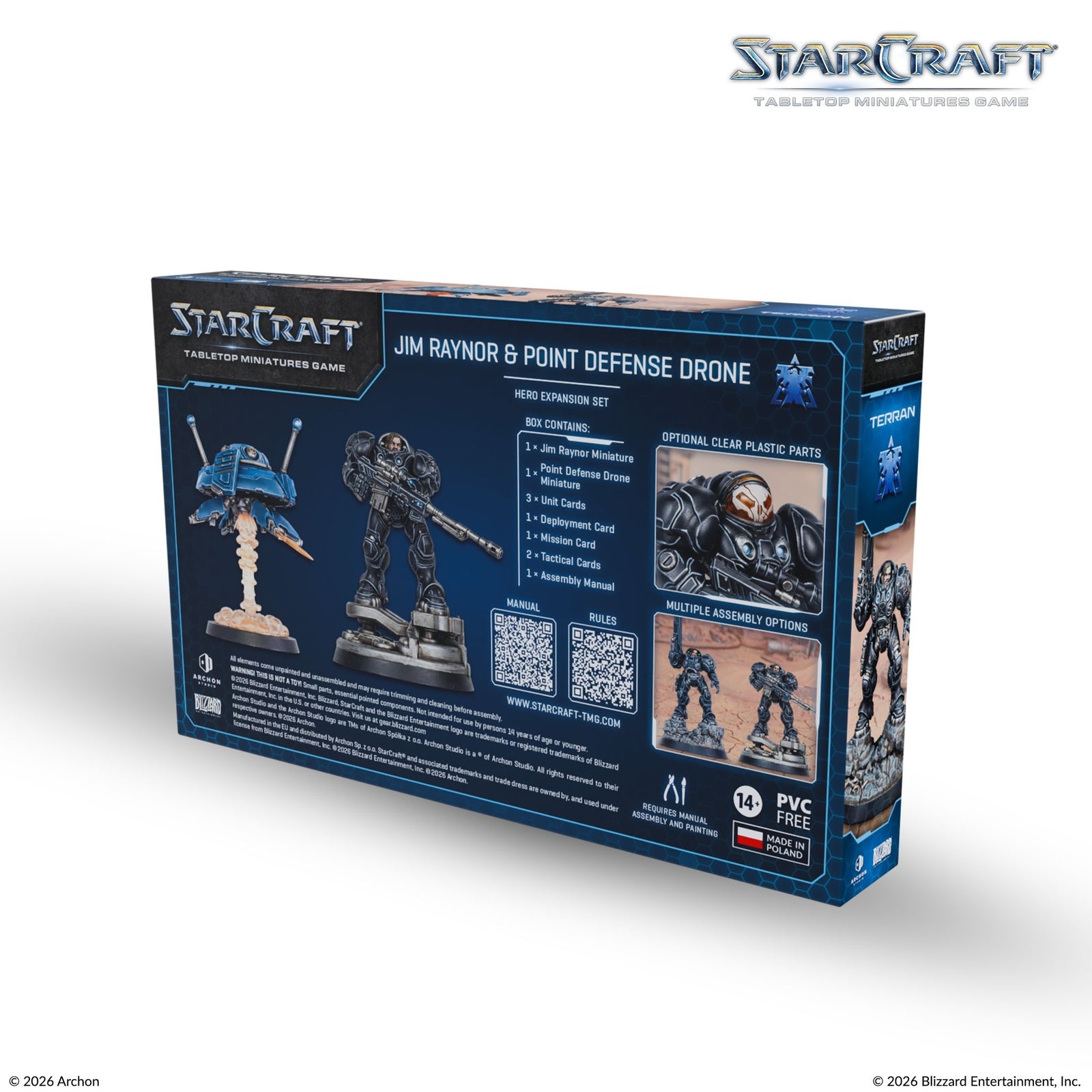 Starcraft: The Miniatures Game: Terran: Jim Raynor & Point Defense Drone Hero Expansion Set Tabletop Miniatures Archon Studios