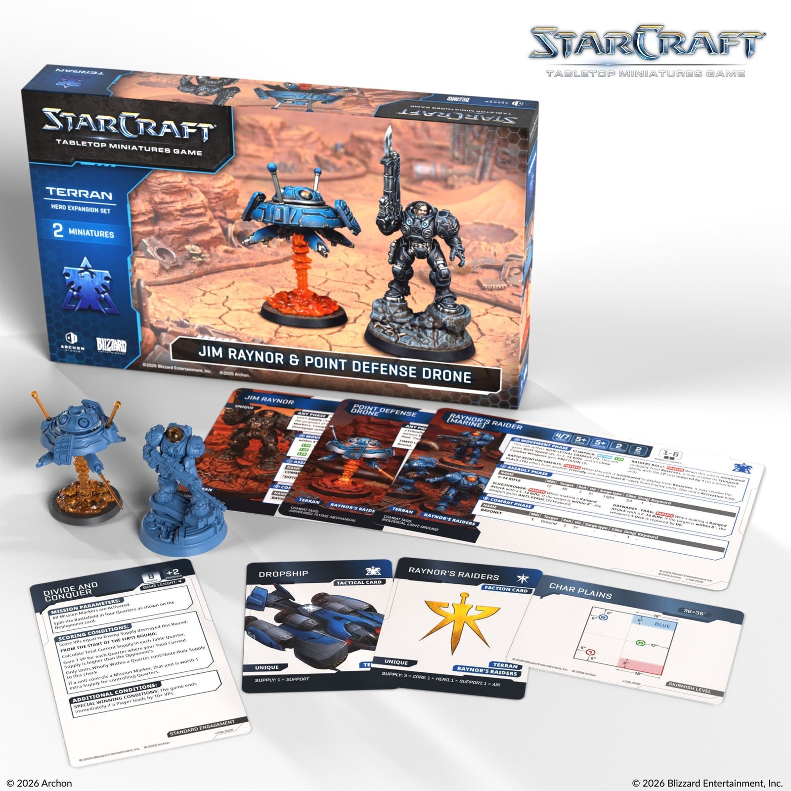 Starcraft: The Miniatures Game: Terran: Jim Raynor & Point Defense Drone Hero Expansion Set Tabletop Miniatures Archon Studios