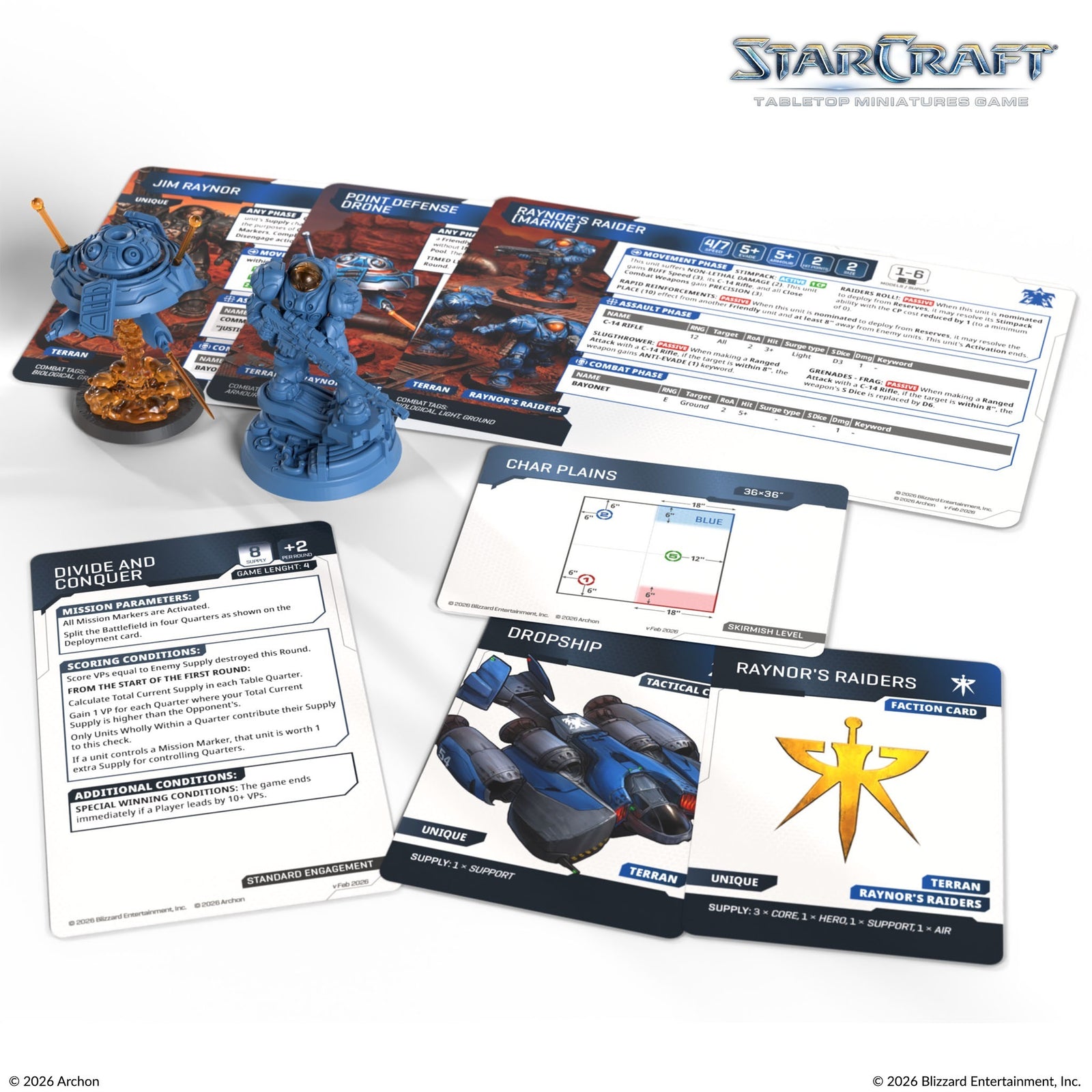 Starcraft: The Miniatures Game: Terran: Jim Raynor & Point Defense Drone Hero Expansion Set Tabletop Miniatures Archon Studios