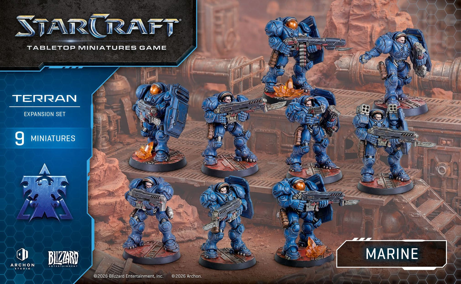 Starcraft: The Miniatures Game: Terran: Marine Expansion Set Tabletop Miniatures Archon Studios