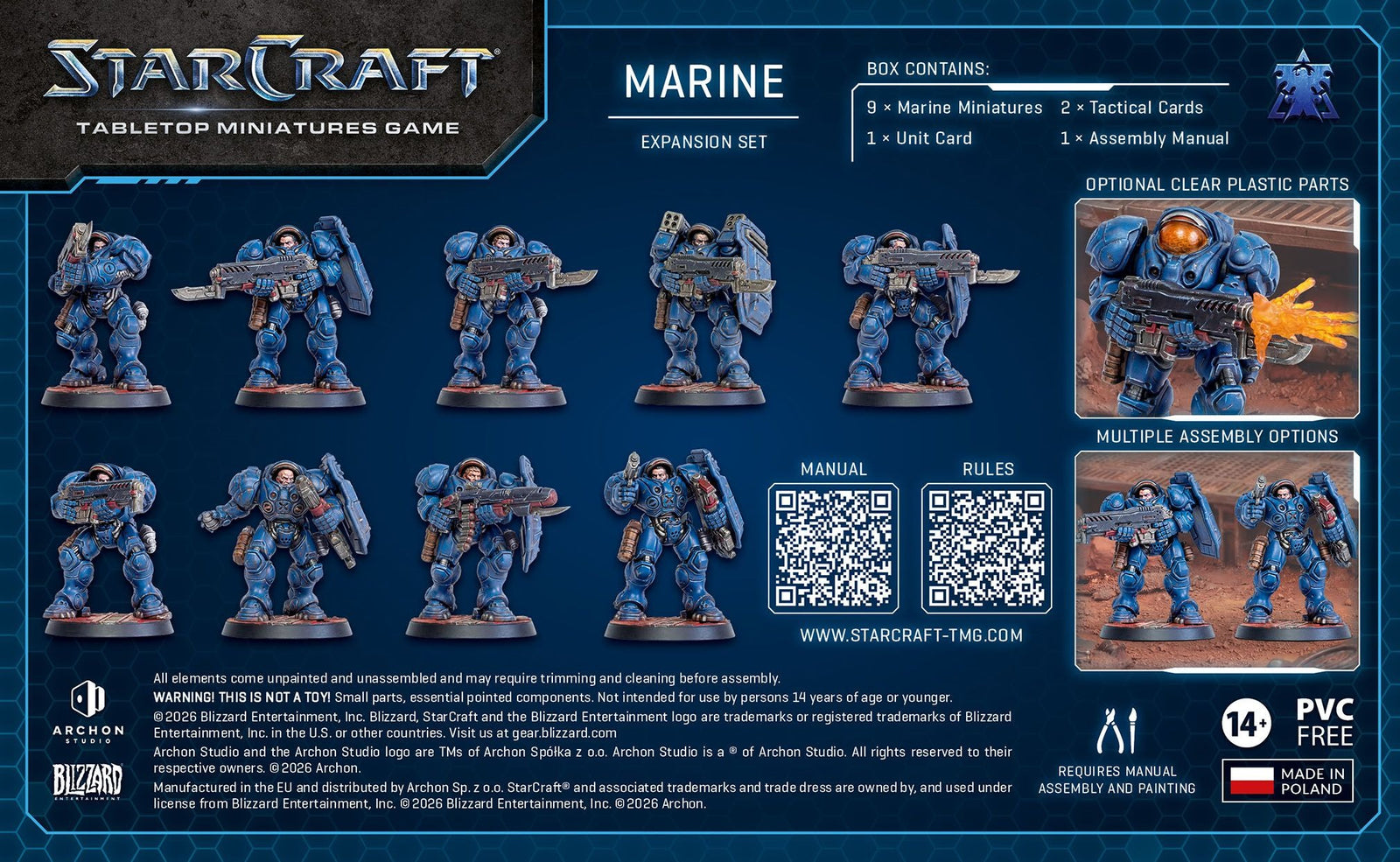 Starcraft: The Miniatures Game: Terran: Marine Expansion Set Tabletop Miniatures Archon Studios