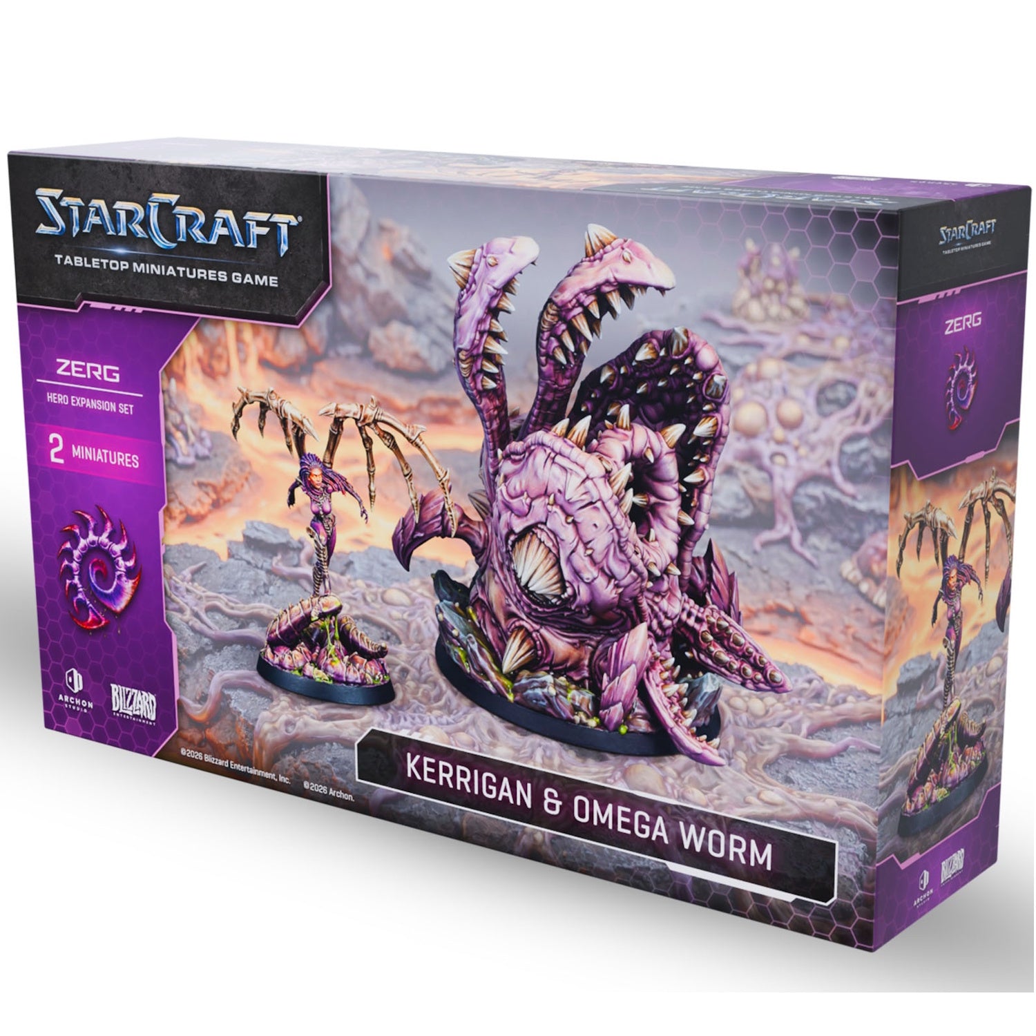 Starcraft: The Miniatures Game: Zerg: Primal Kerrigan & Omega Worm Hero Expansion Set Tabletop Miniatures Archon Studios