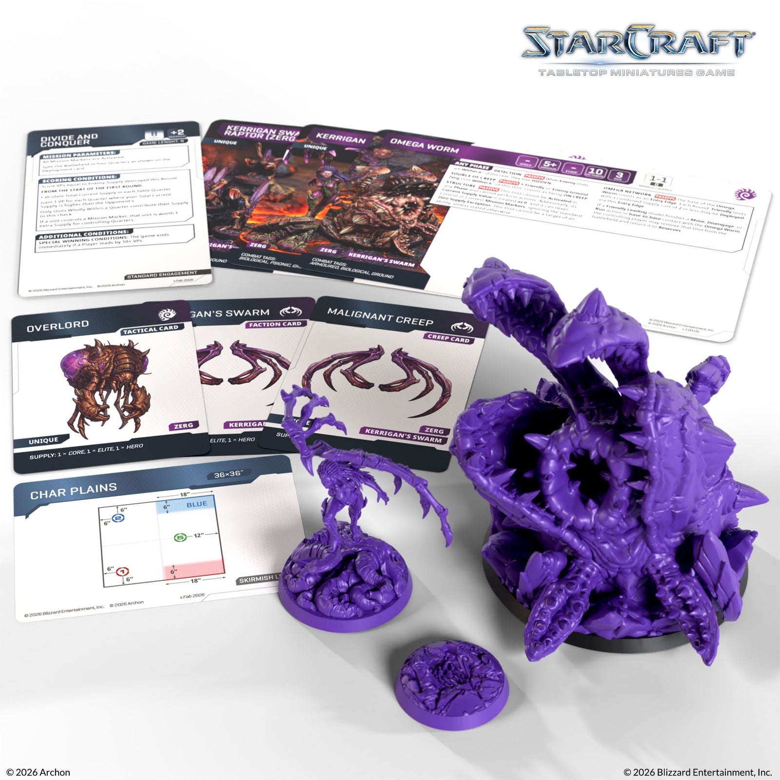 Starcraft: The Miniatures Game: Zerg: Primal Kerrigan & Omega Worm Hero Expansion Set Tabletop Miniatures Archon Studios