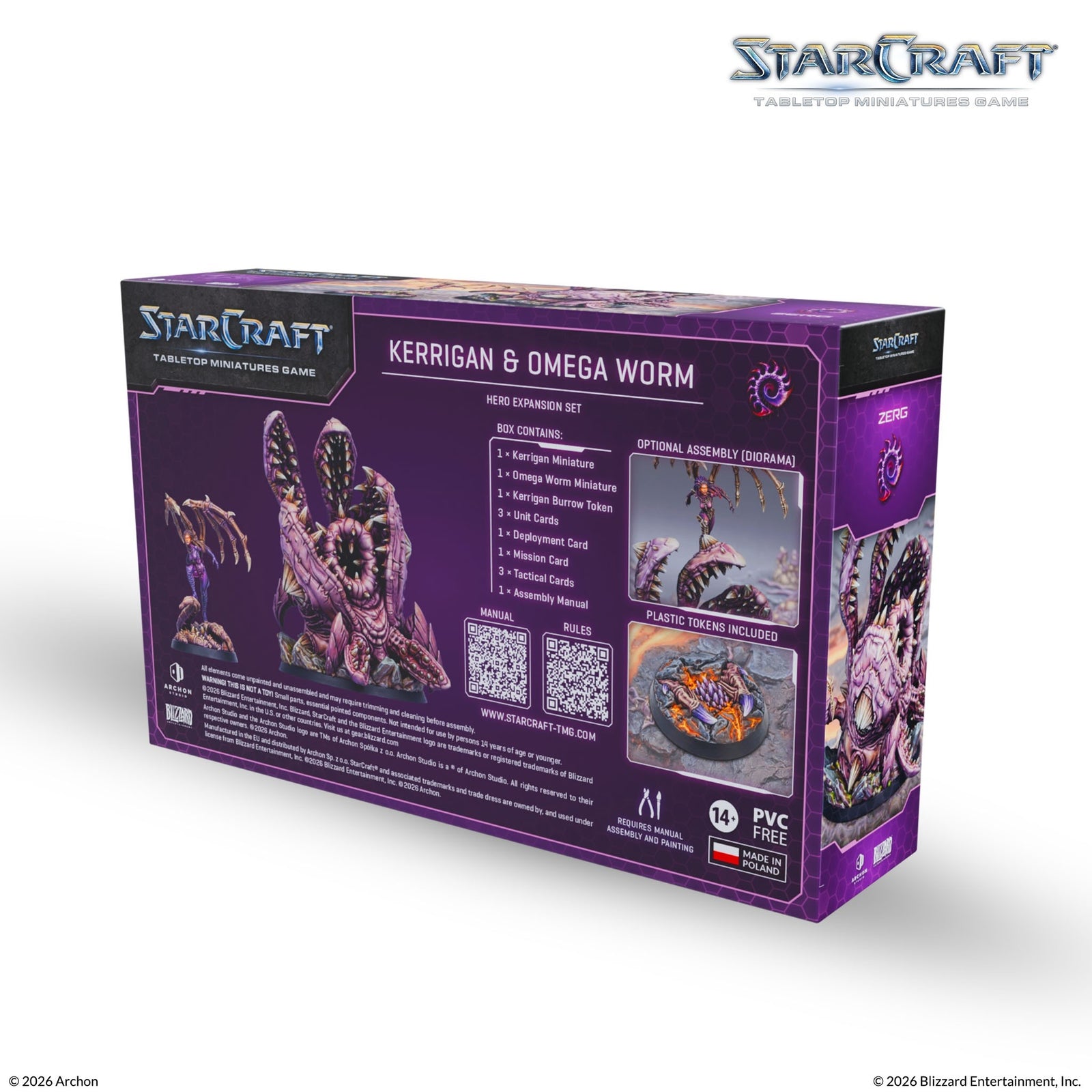 Starcraft: The Miniatures Game: Zerg: Primal Kerrigan & Omega Worm Hero Expansion Set Tabletop Miniatures Archon Studios