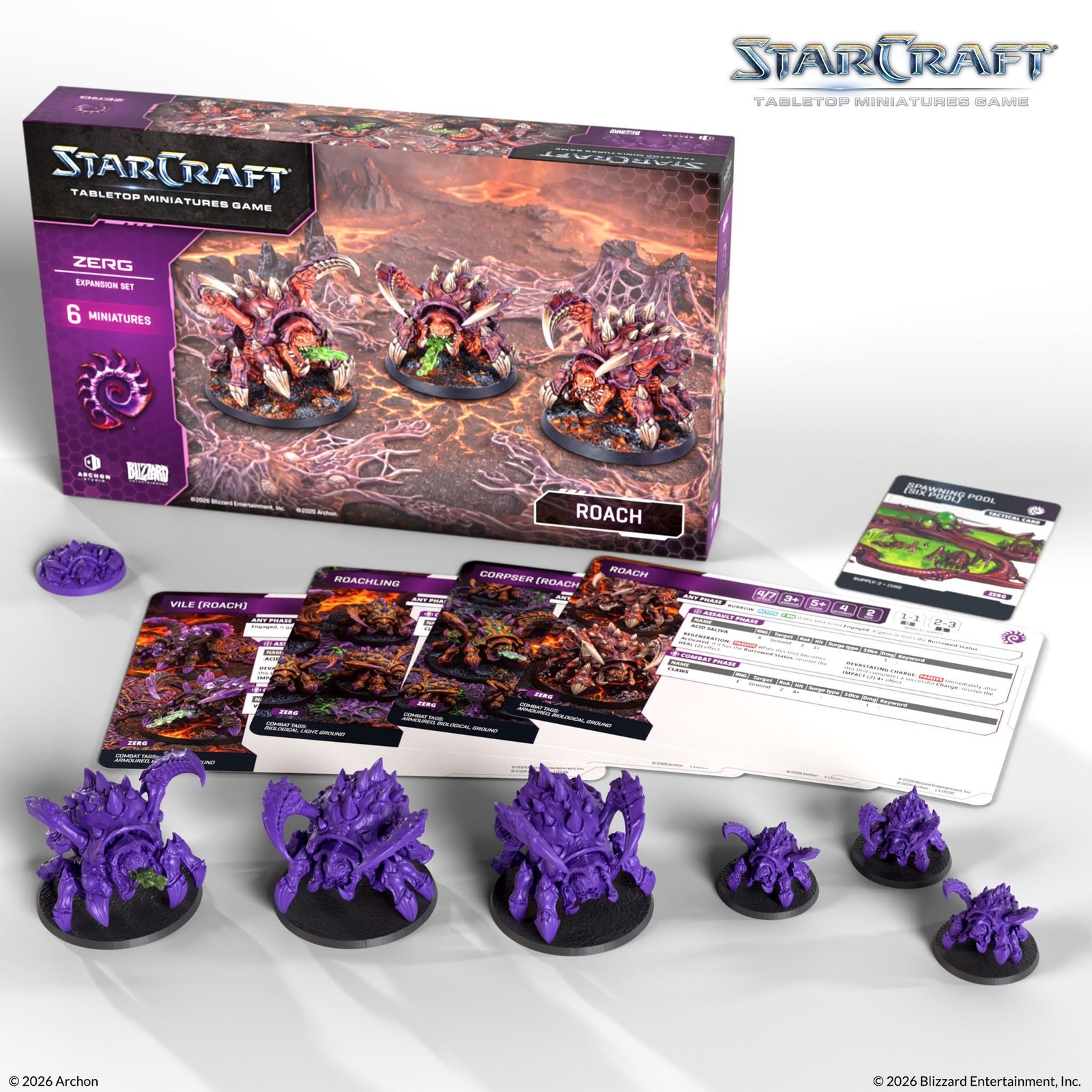 Starcraft: The Miniatures Game: Zerg: Roach Expansion Set Tabletop Miniatures Archon Studios
