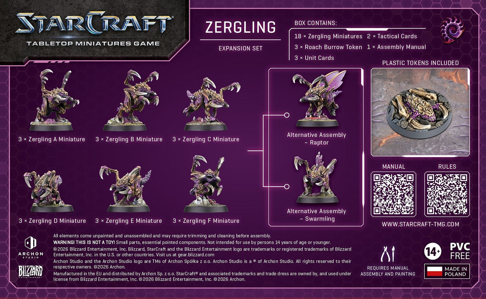 Starcraft: The Miniatures Game: Zerg: Zergling Expansion Set Tabletop Miniatures Archon Studios