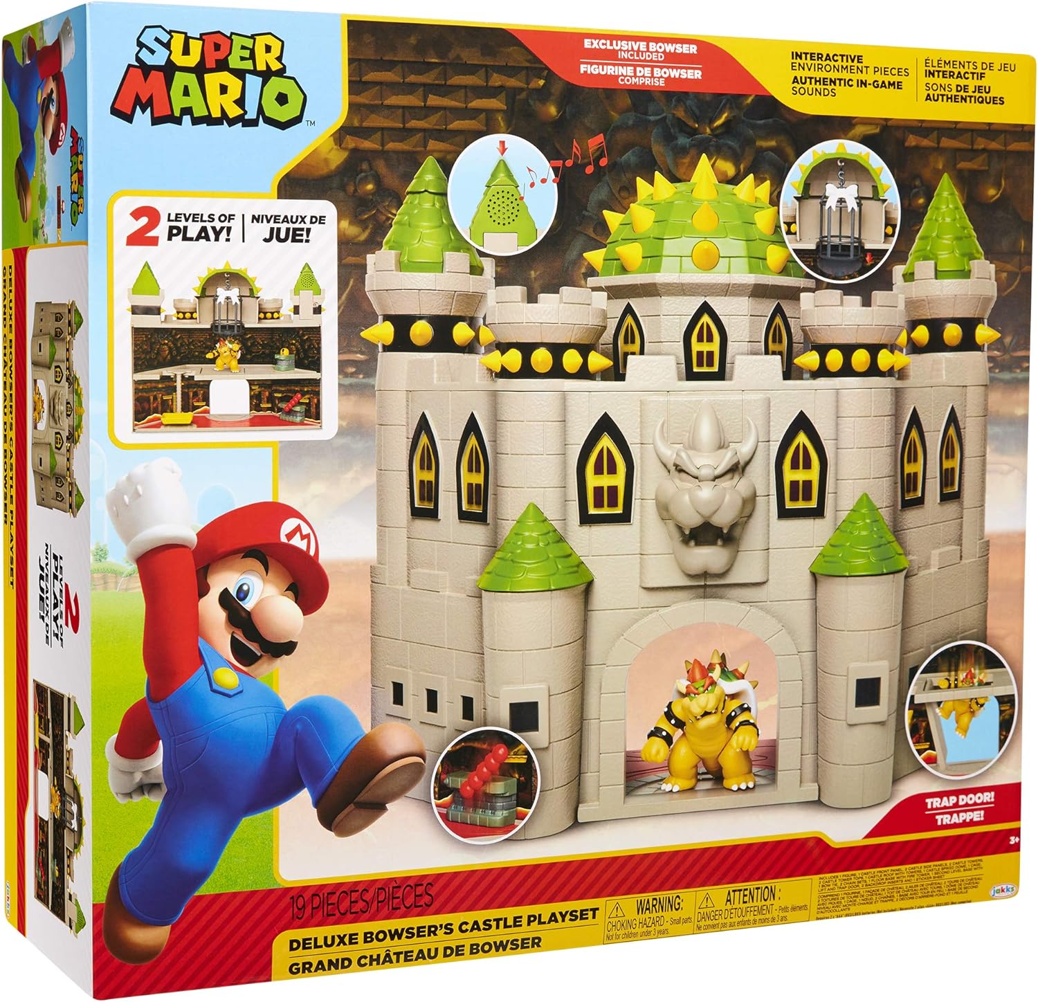 Super Mario Nintendo Deluxe Bowser's Castle Playset Toys & Games JAKKS Pacific   
