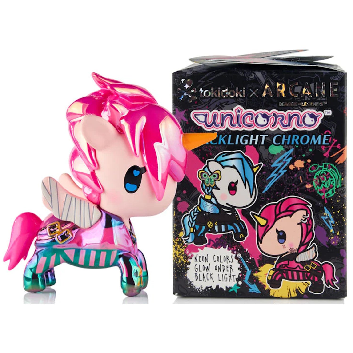 tokidoki x Arcane: Unicorno Blacklight Chrome Blind Box - 1 Random Figure Toys & Games tokidoki