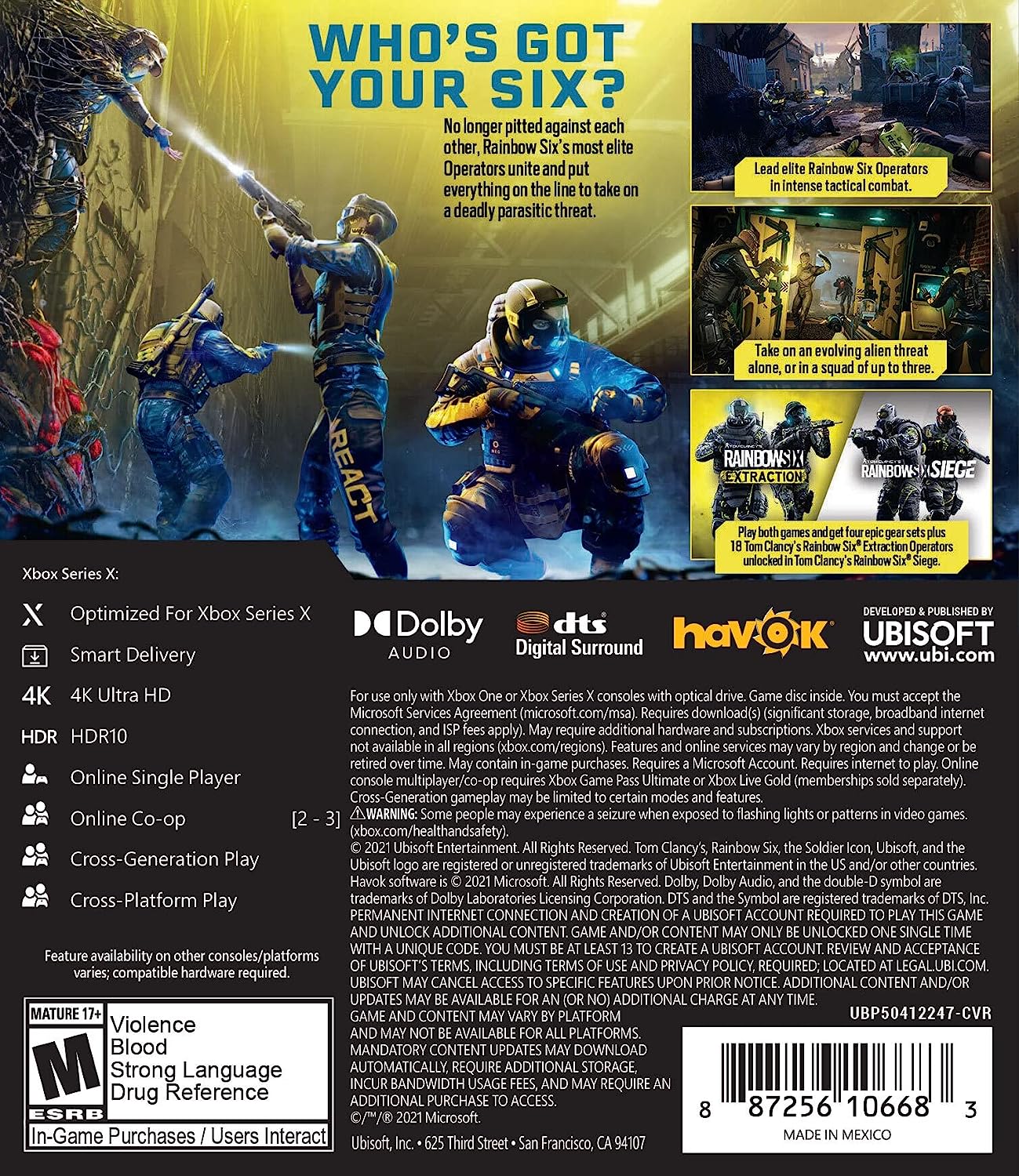 Tom Clancy's Rainbow Six Extraction [Xbox Series X / Xbox One] Xbox Series X Video Game Ubisoft
