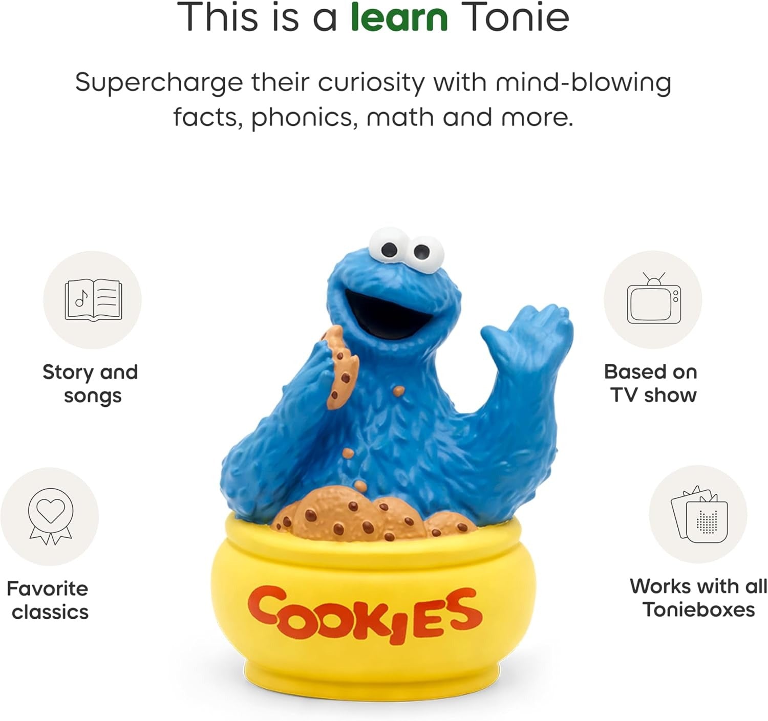 Tonies: Cookie Monster Audio Toy Figurine from Sesame Street Toys & Games Tonies