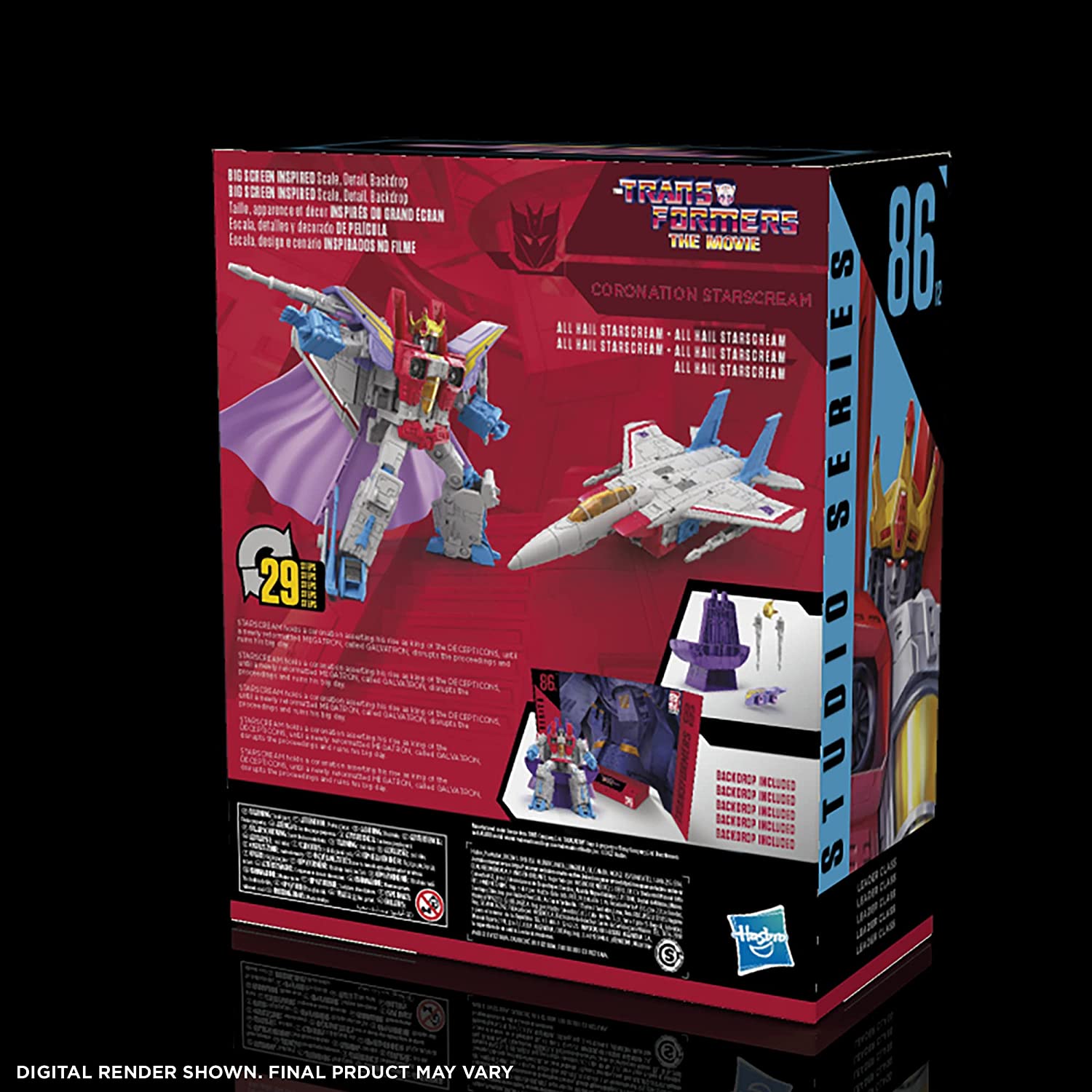 Transformers Studio Series 86-12 Leader The Transformers: The Movie 1986 Coronation Starscream 8.5" Action Figure Toys & Games Hasbro