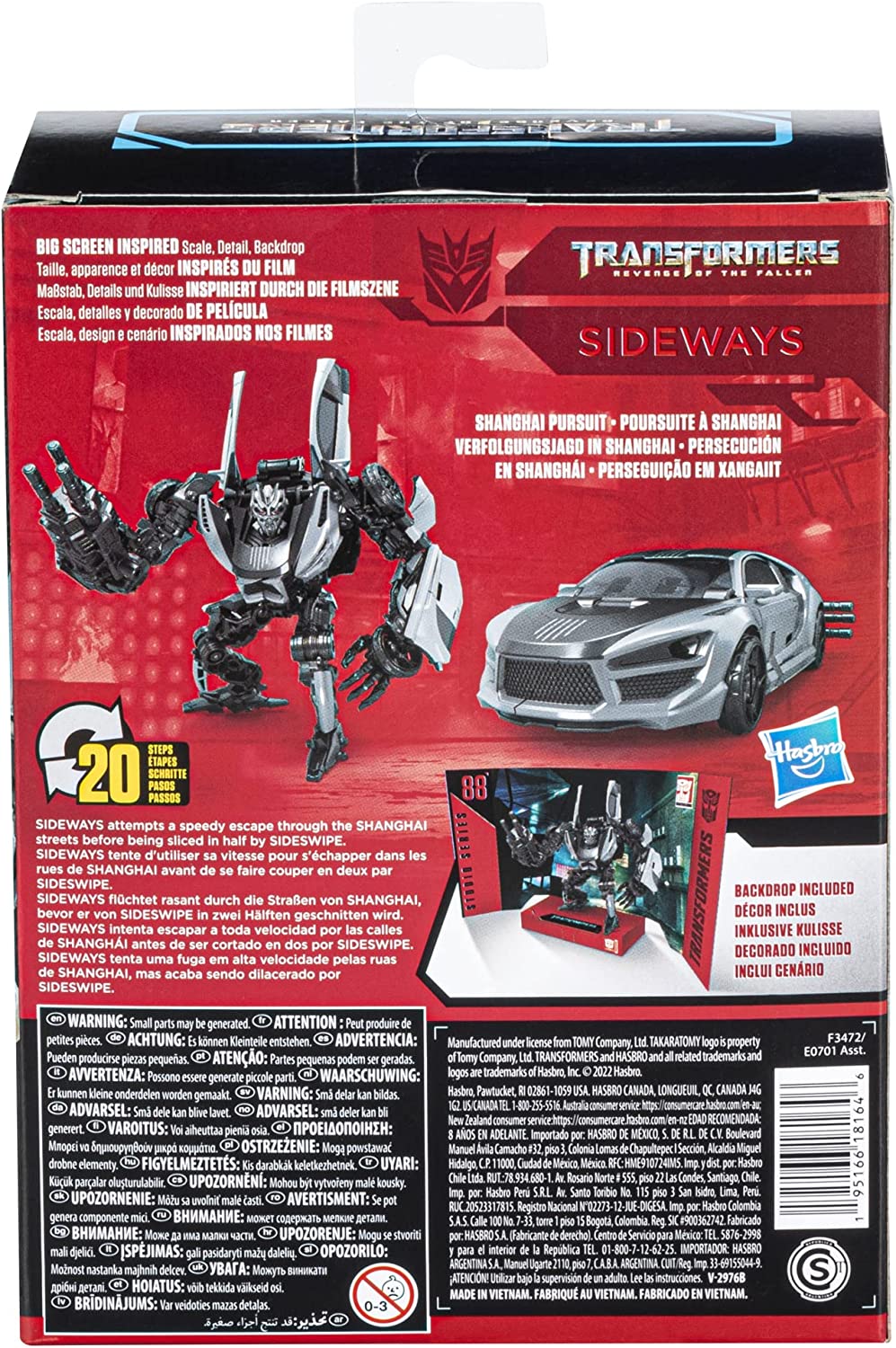 Transformers Studio Series 88 Deluxe Class Transformers: Revenge of the Fallen Sideways 4.5" Action Figure Toys & Games Hasbro
