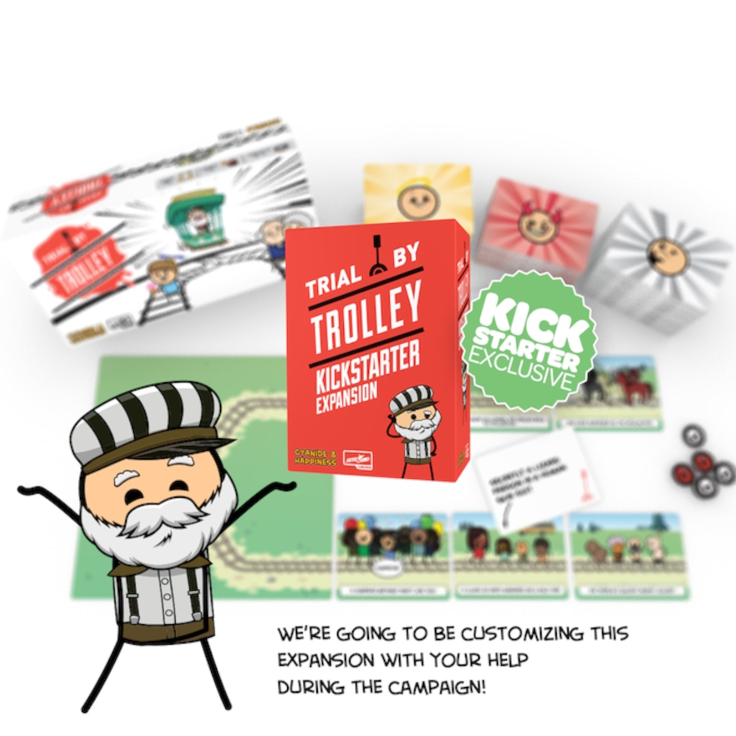 Trial by Trolley - Kickstarter Expansion [Board Game Accessories, 3 -13 Players] Board Game SkyBound Games