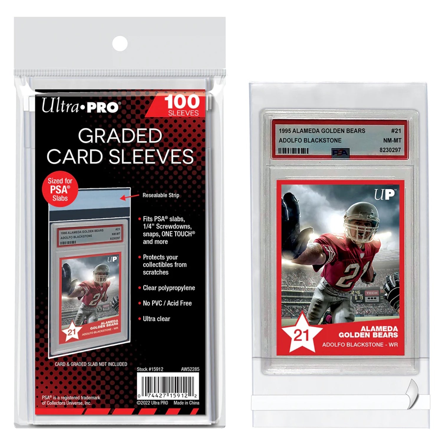 Ultra Pro: PSA Slab Plastic Sleeves Resealable - 100 Count Card Game Ultra Pro   